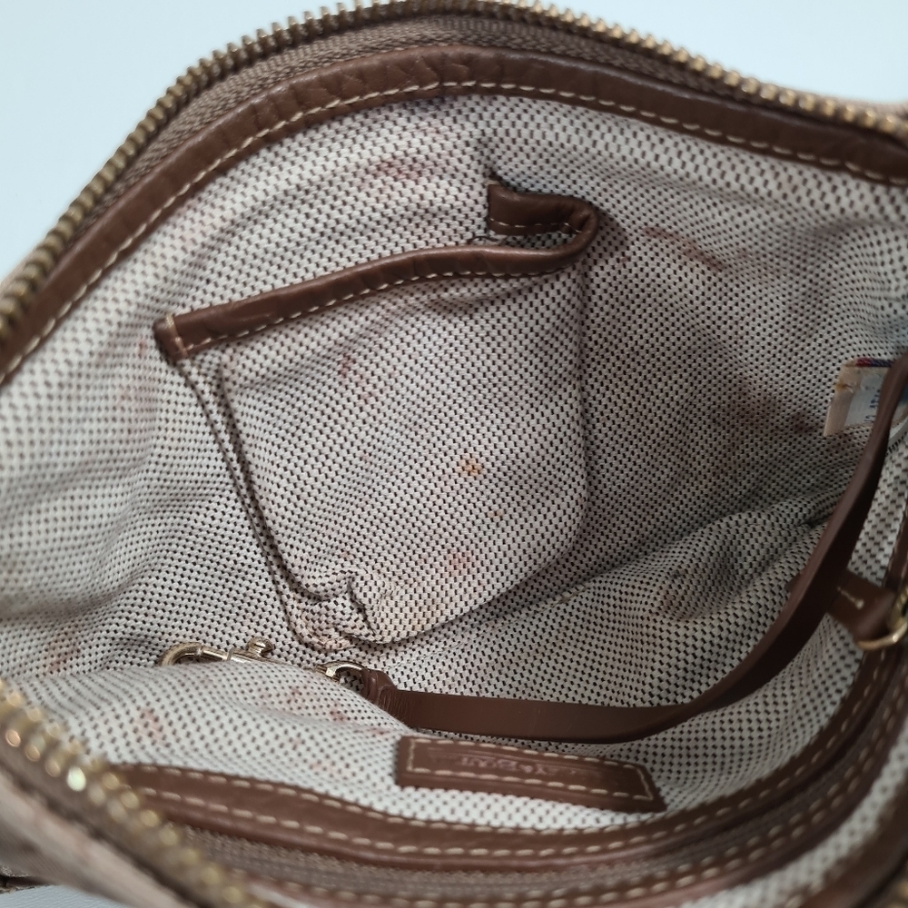 Y2K Dooney & Bourke Brown Monogram Clutch Shoulder Bag - Picture 8 of 12